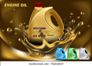 Can of engine oil in splash oil