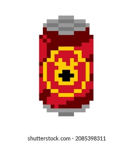 Can of Extra Strong Lager Alcohol Red Beer Horse San Miguel 8bit Pixel Art