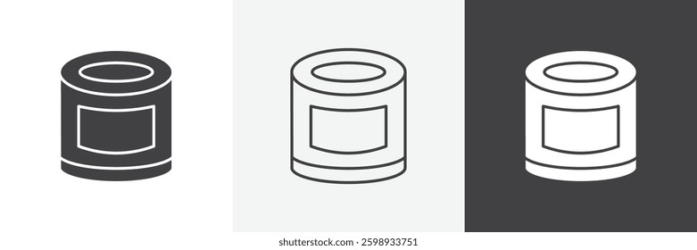 Can food icons in Thin line black color. flat simple vector symbols illustration.
