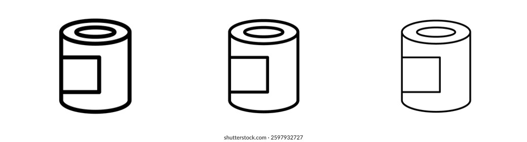Can food thin line vector icon set.