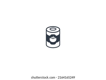 Can of Food vector flat emoticon. Isolated Canned Food emoji illustration. Tomato can icon