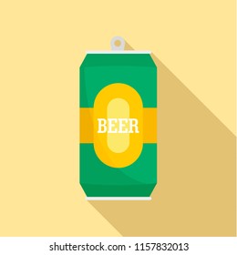 Can of fresh beer icon. Flat illustration of can of fresh beer vector icon for web design