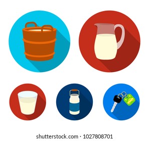 A can, a glass, a jug, a tub. Moloko set collection icons in flat style vector symbol stock illustration web.