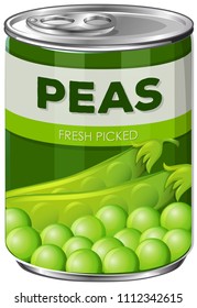 A Can of Green Pea illustration