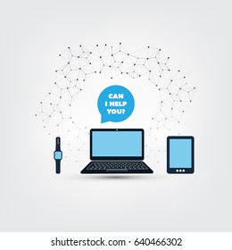 Can I Help You? - AI, Voice Assistant, Speech Driven User Interface of Mobile and Wearable Devices, Digital Networks Concept Design