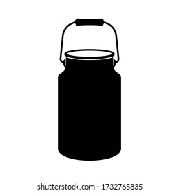 Can icon. Black and white vector illustration old milk cans.