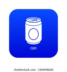 Can icon blue vector isolated on white background