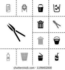 Can icon. collection of 13 can filled and outline icons such as bucket, soda, garden tools, trash bin, tank, energy drink. editable can icons for web and mobile.