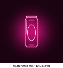 can icon. Elements of Bottle in neon style icons. Simple icon for websites, web design, mobile app, info graphics