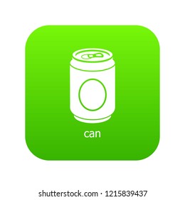 Can icon green vector isolated on white background