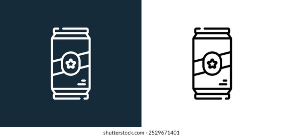 can icon isolated on white and black colors. can outline linear vector icon from beer collection for mobile apps, web and ui.