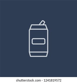 Can icon. Can linear design concept from Camping collection. Simple element vector illustration on dark blue background.