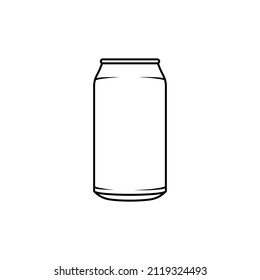 Can Icon in Outline Style on a White Background Suitable for Beverage, Drink, Soda Icon. Isolated