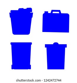 can icon set about canister, dustbin and bin vector set