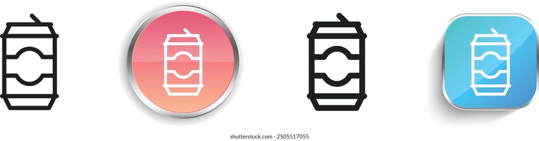 can icon. Thin Linear, Regular and Button Style Design Isolated On White Background
