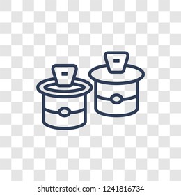 Can icon. Trendy linear Can logo concept on transparent background from camping collection