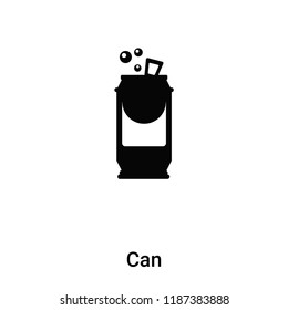 Can icon vector isolated on white background, logo concept of Can sign on transparent background, filled black symbol