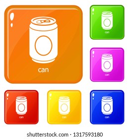 Can icons set collection vector 6 color isolated on white background