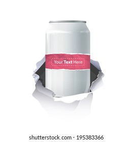 Can inside hole paper over white background