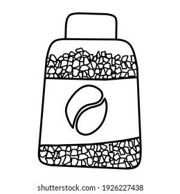 can of instant coffee.  simple linear illustration, sketch. Powder coffee