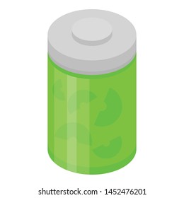 Can of kiwi jam icon. Isometric of can of kiwi jam vector icon for web design isolated on white background
