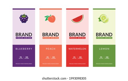 Can Label Design - fruits juice or beverage 