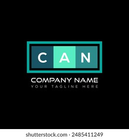 CAN letter logo design on black background. CAN creative initials letter logo concept. CAN letter design.
