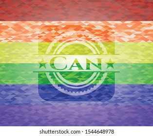 Can lgbt colors emblem. Vector Illustration. Mosaic.