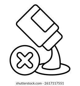 Can liquid floor pouring ban thin line icon, prohibited items concept. Vector graphics. Fluid can pouring forbidden sign on white background, linear style for mobile or design