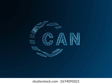 Diseño de Vector de logotipo de letra polivinílica baja CAN. Puede bajar el diseño de logotipo de polietileno. Diseño único del logotipo de baja poli de CAN.