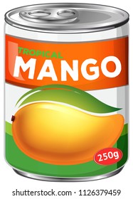 Ilustración de una lata de jarabe de mango