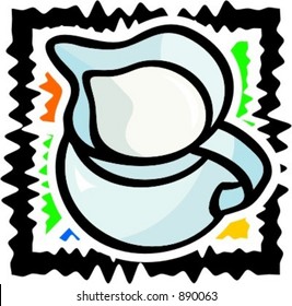 A can with milk. Vector illustration.