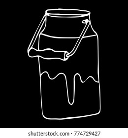 A can of milk vector illustration. Doodle style. Design, print, decor, textile, paper