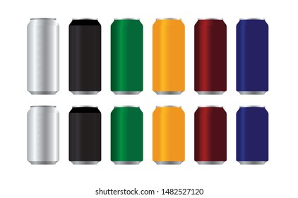 can mock up aluminium can beverage can food can on white background
