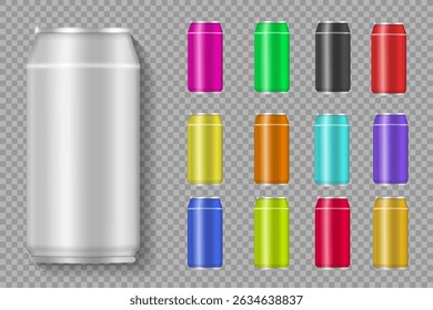 Can mockup with aluminium lid vector packaging isolated object blank template round cold preserve background front bottle silver metal pack container cap pull realistic.

