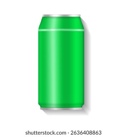Can mockup with aluminium lid vector packaging isolated object blank template round cold preserve background front bottle silver metal pack container cap pull realistic.


