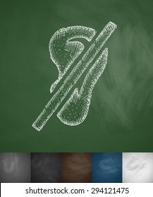 can not hear icon. Hand drawn vector illustration. Chalkboard Design