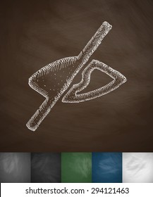 can not see icon. Hand drawn vector illustration. Chalkboard Design