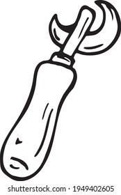 Se puede abrir la ilustración de doodle vectorial dibujada. Elemento de acampada. Aislado sobre fondo blanco. Elemento simple dibujado a mano