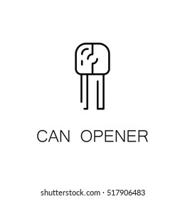 Can opener flat icon. Single high quality outline symbol of kitchen equipment for web design or mobile app. Thin line signs of can opener for design logo, visit card. 