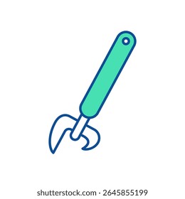 Abridor de latas. Ícone de utensílio. Linha de cor vetor utensílio de cozinha e ferramenta. Ilustração de talheres