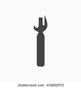 Can opener monochrome icon. Vector illustration.