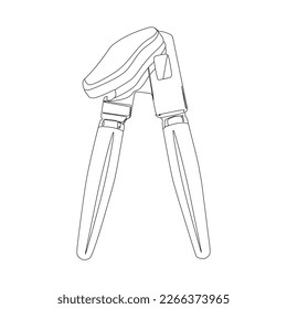 Can opener tool outline icon, vector illustration in trendy flat cartoon design style. Editable graphic resources for many purposes.