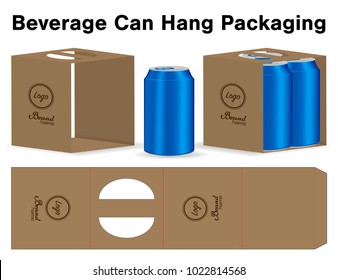 Can Packaging Die Cut Template 3d Mockup