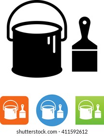 Can of paint with paintbrush icon