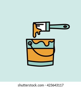 Can of paint. Vector icon.