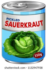 Can of pickled sauerkraut illustration