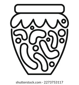 Can product icon outline vector. Food pickle. Canned vegetable