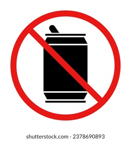 Can prohibited icon. Do not throw away cans. Vector.