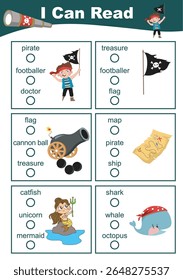 I can read worksheet. Worksheet for kid. Matching picture with correct words. Printable activity page for kids. Educational printable worksheet